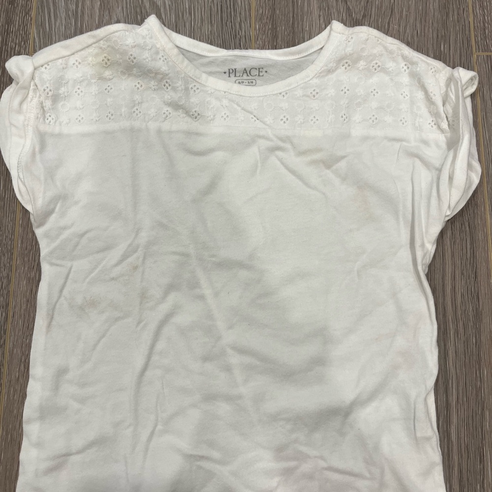Place Cream Eyelet Detail Top